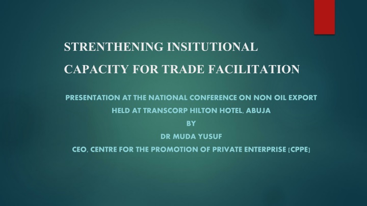 strenthening insitutional capacity for trade