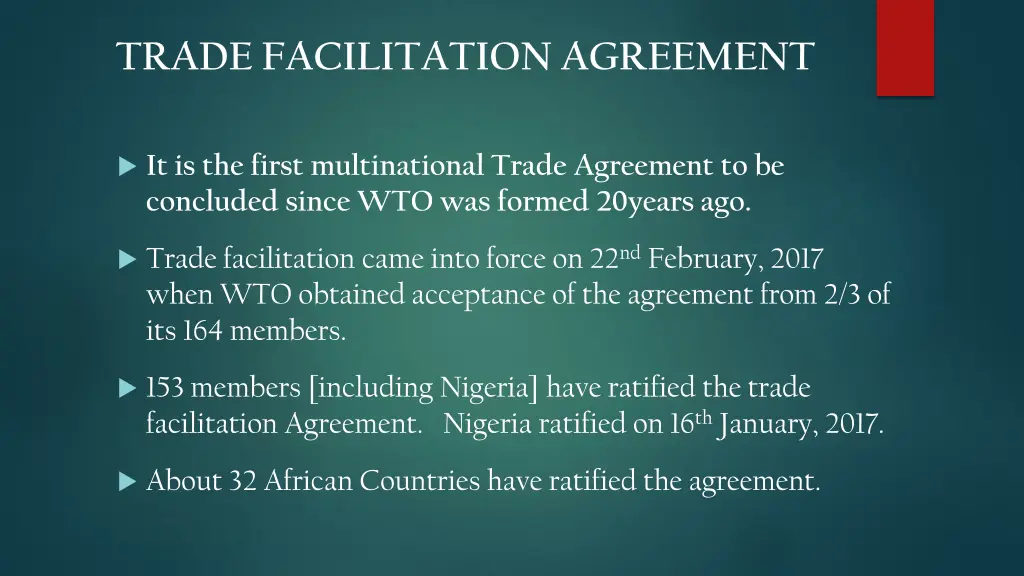 trade facilitation agreement