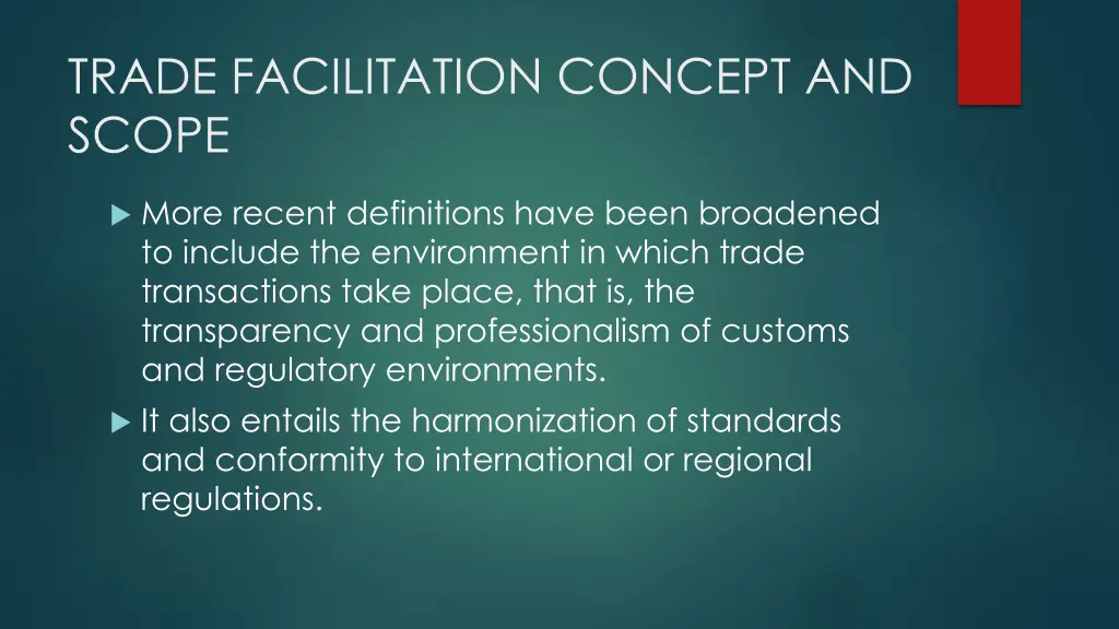 trade facilitation concept and scope 1