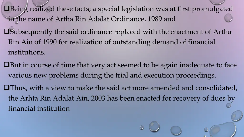 being realized these facts a special legislation