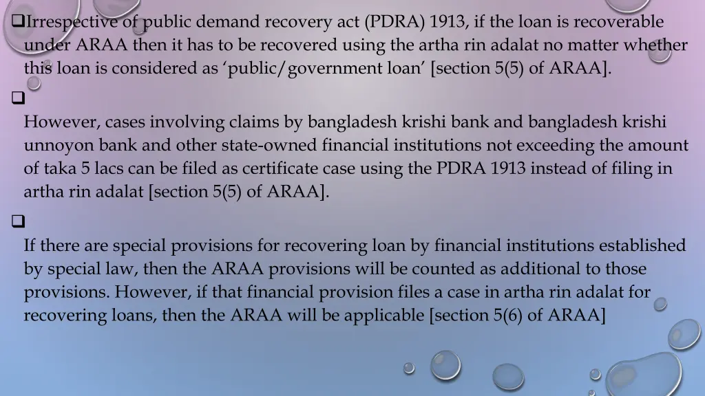 irrespective of public demand recovery act pdra