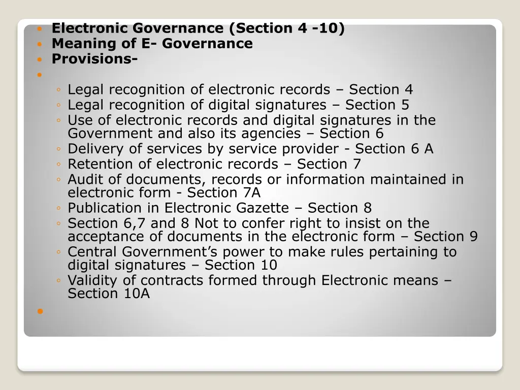 electronic governance section 4 10 meaning