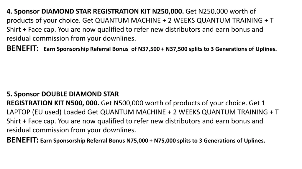 4 sponsor diamond star registration kit n250