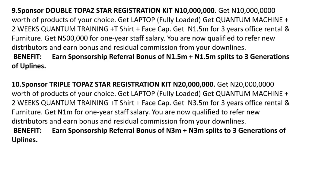 9 sponsor double topaz star registration