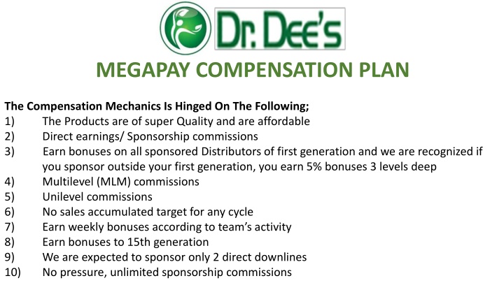 megapay compensation plan