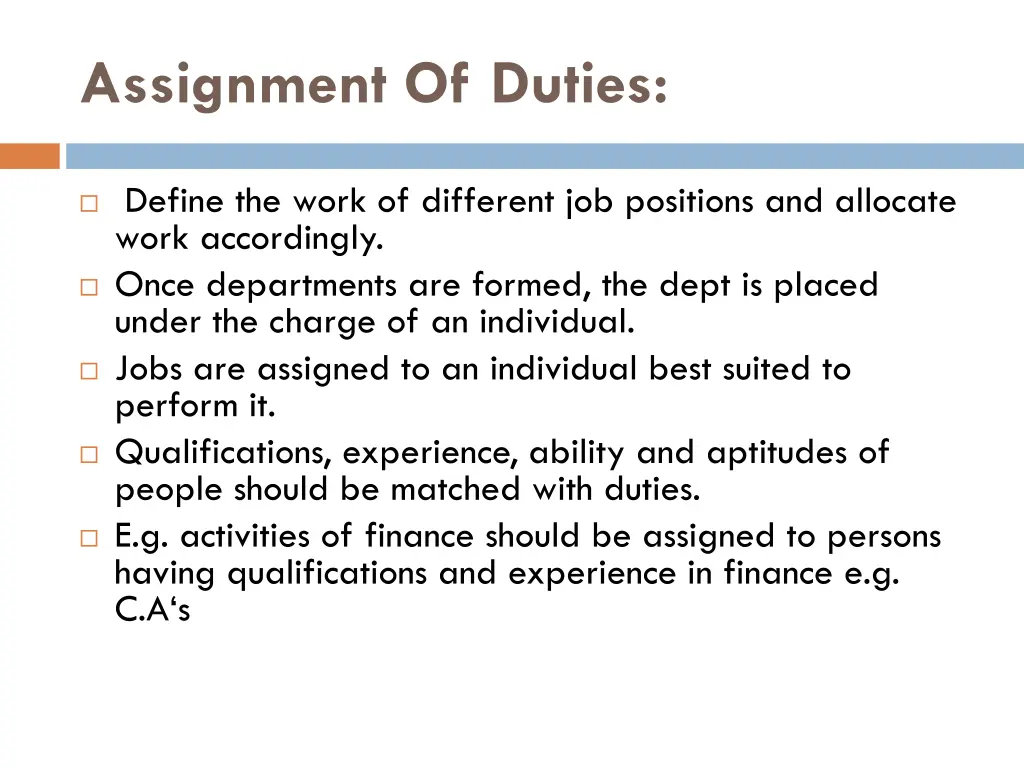 assignment of duties 1