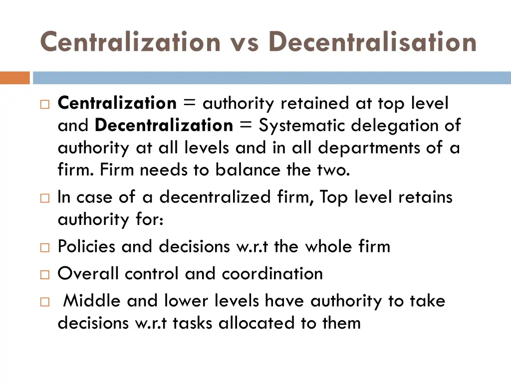 centralization vs decentralisation