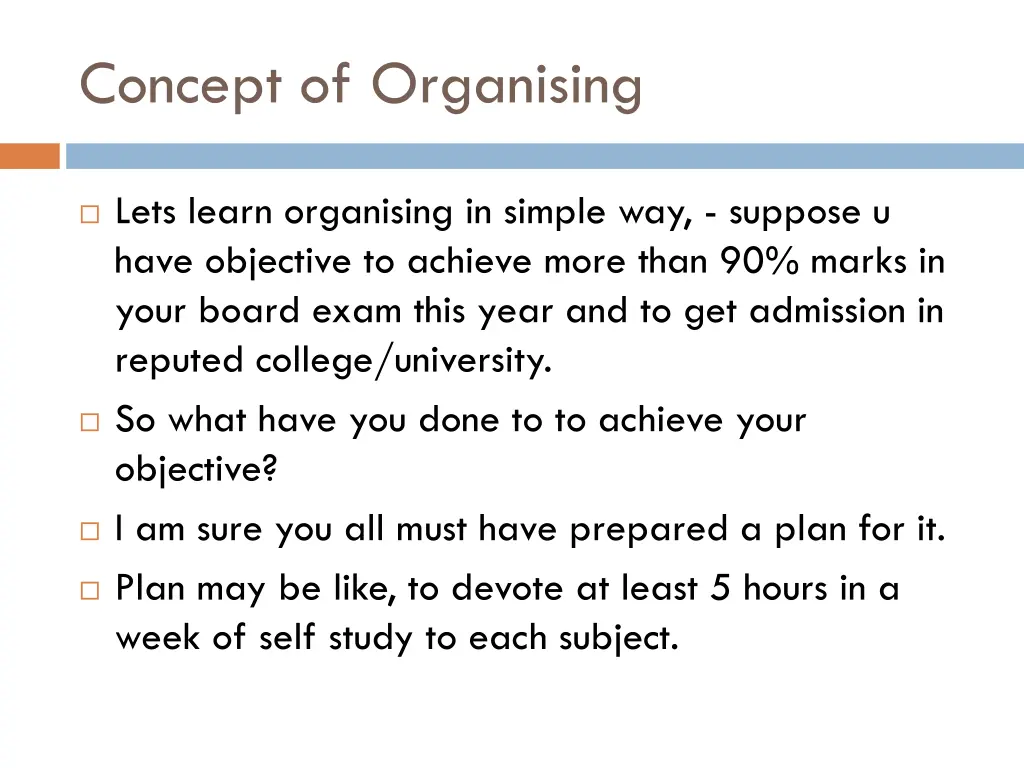 concept of organising 1