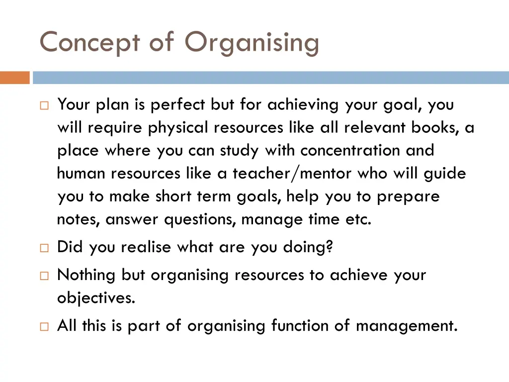 concept of organising 2