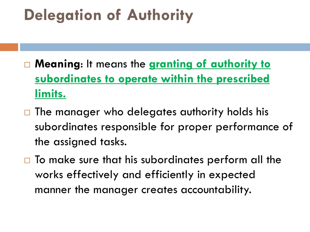 delegation of authority