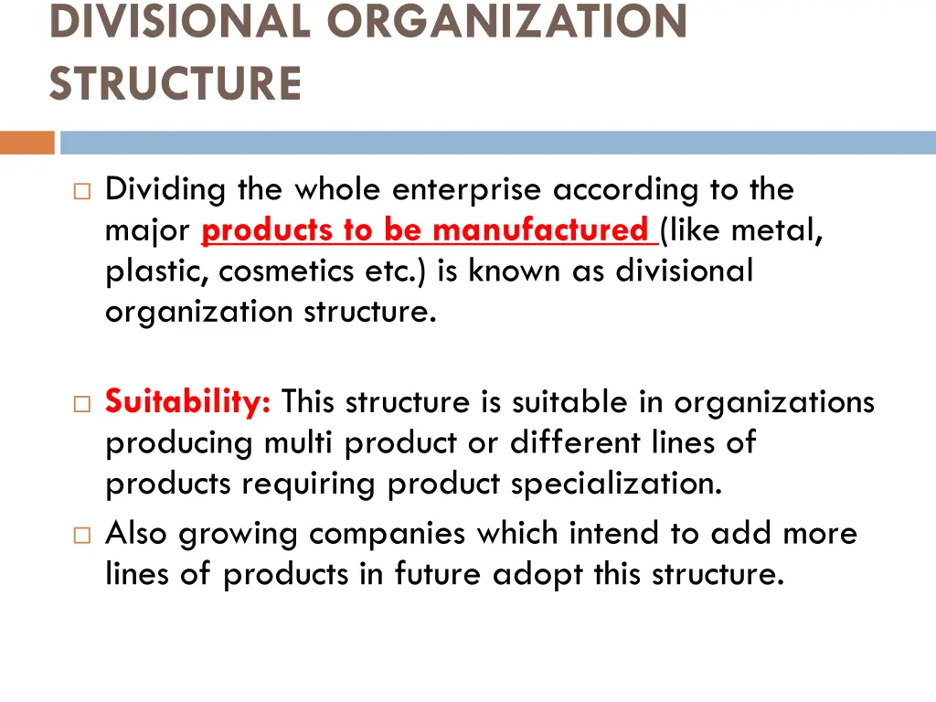 divisional organization structure