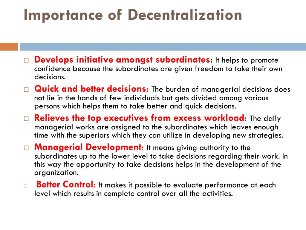 importance of decentralization