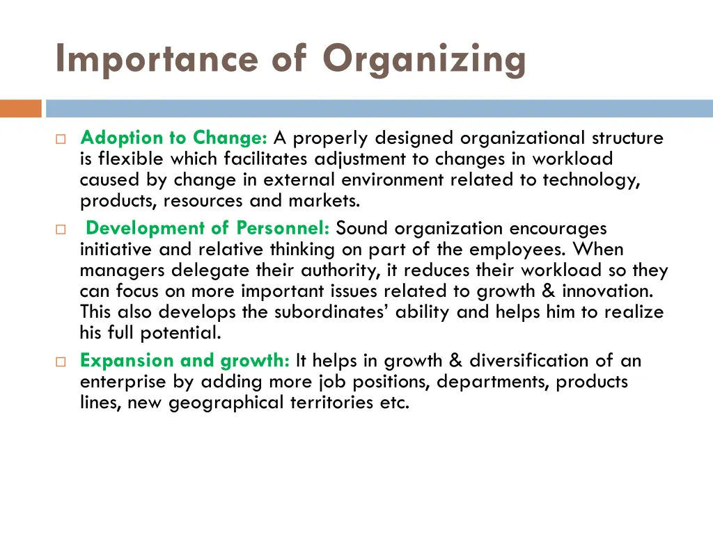 importance of organizing 1