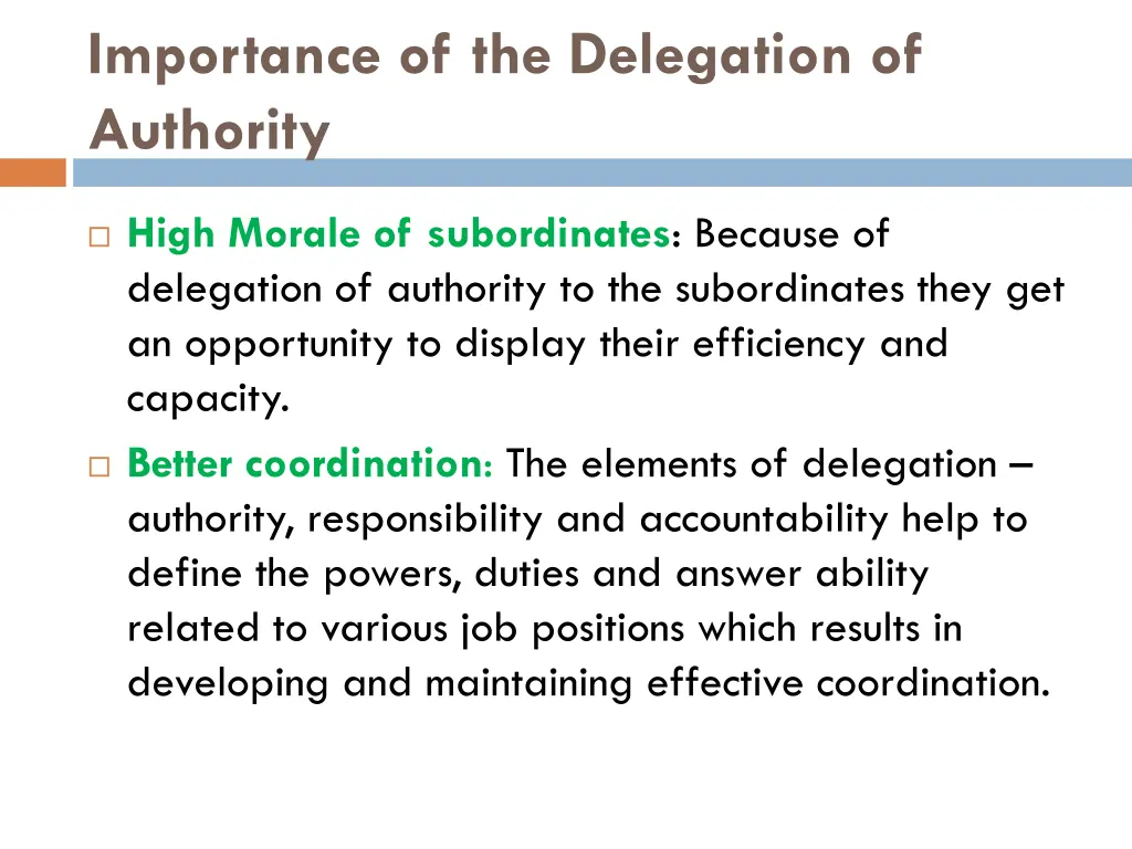 importance of the delegation of authority 1