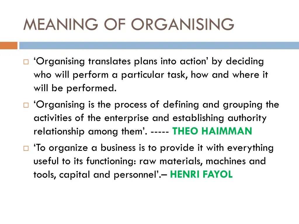 meaning of organising