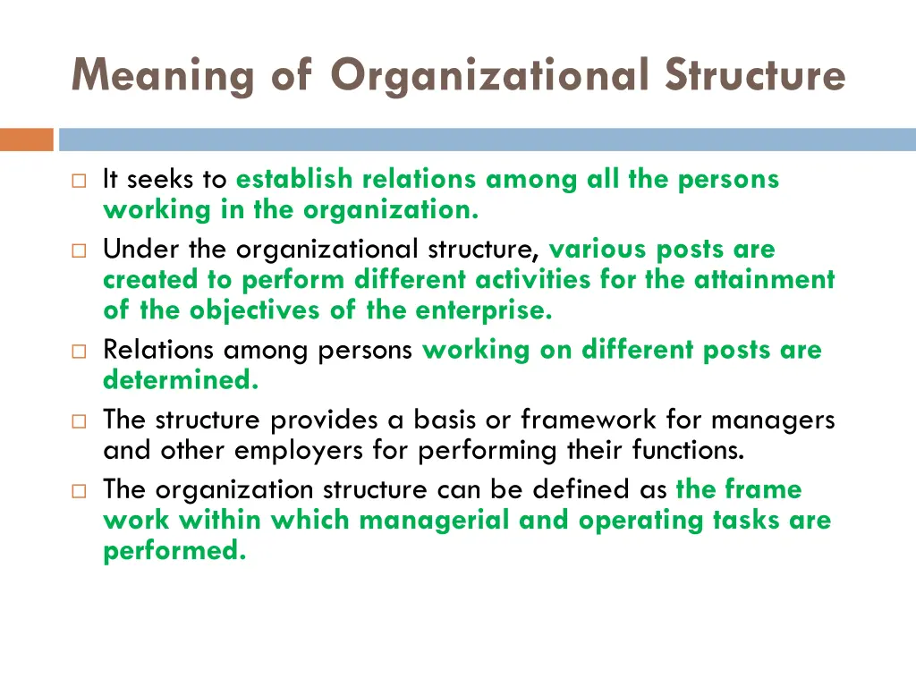 meaning of organizational structure