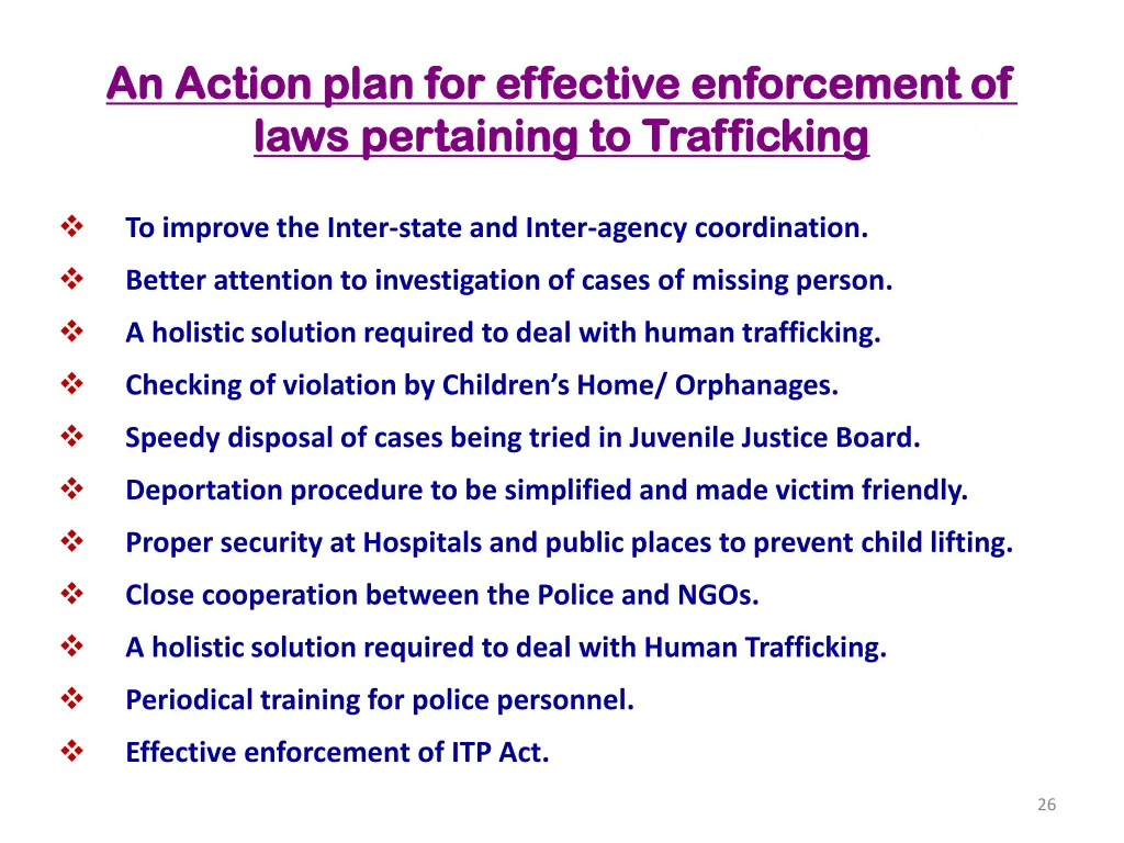 an action plan for effective enforcement