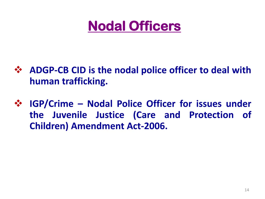 nodal officers nodal officers