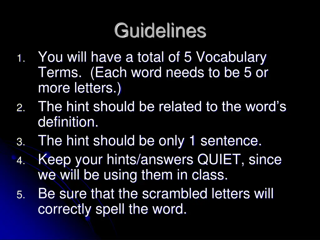 guidelines