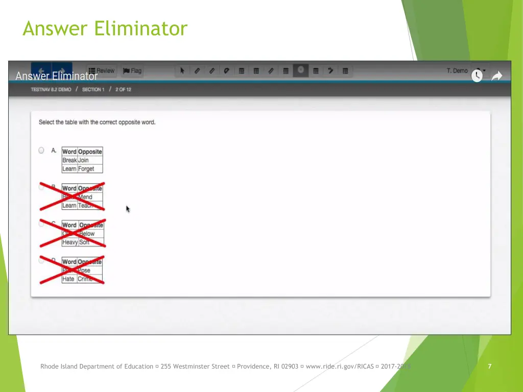 answer eliminator