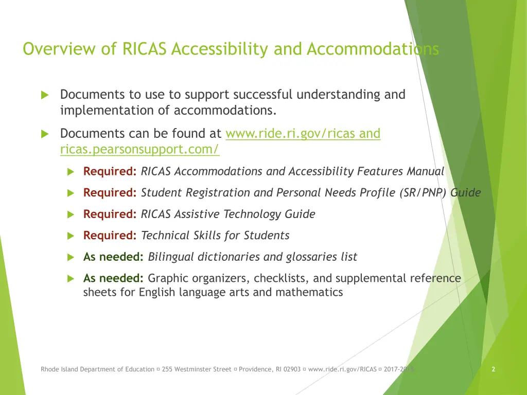 overview of ricas accessibility and accommodations