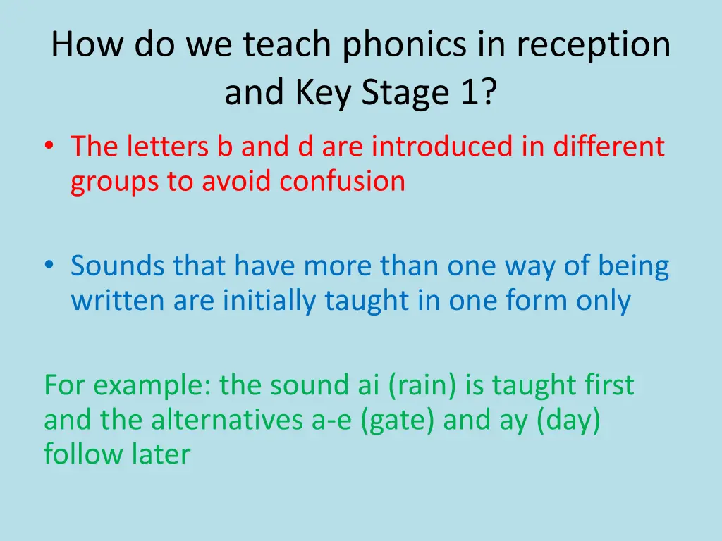 how do we teach phonics in reception 1