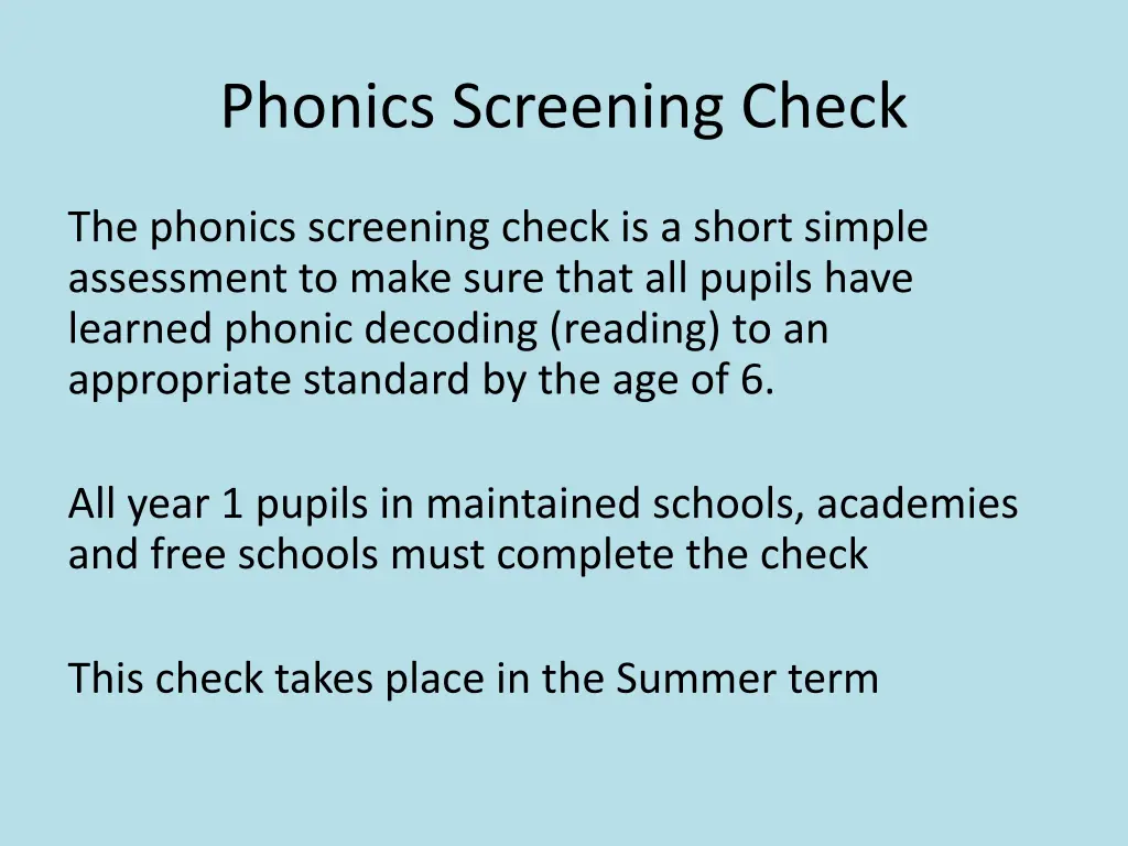 phonics screening check