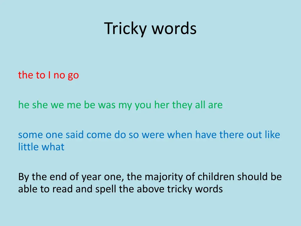 tricky words 1