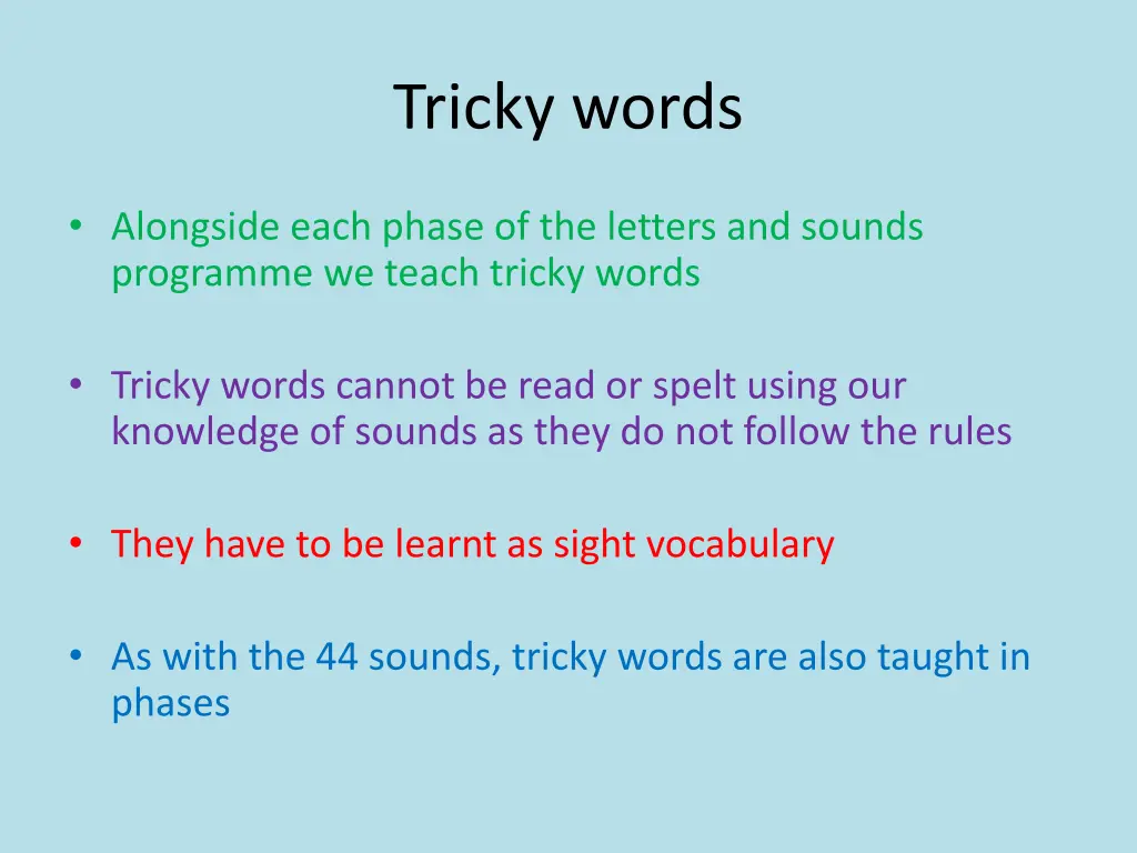 tricky words