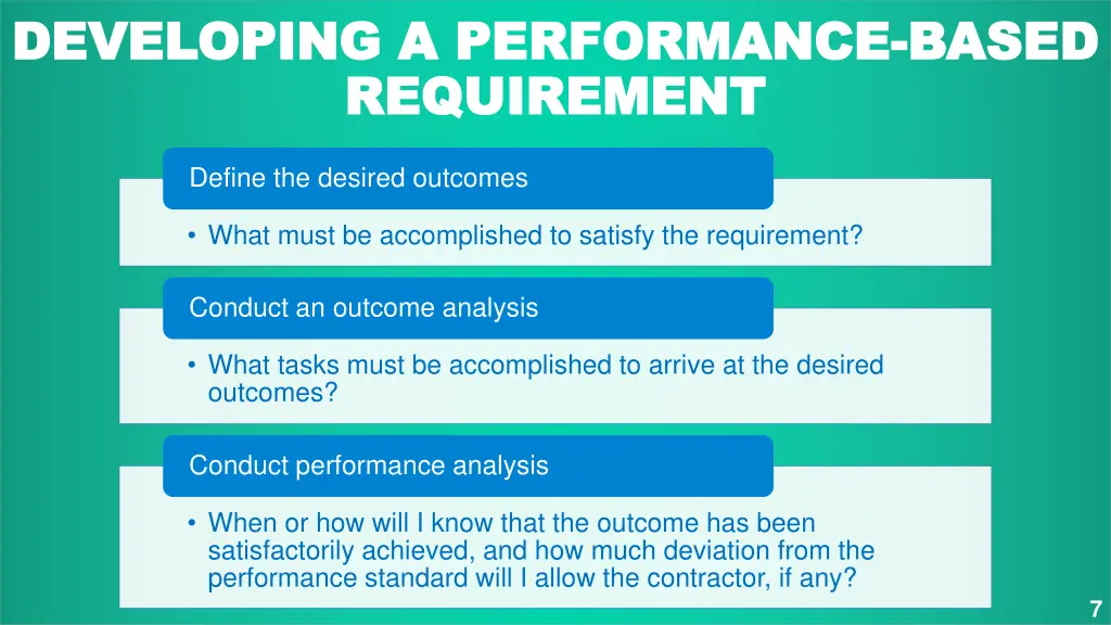 developing a performance developing a performance