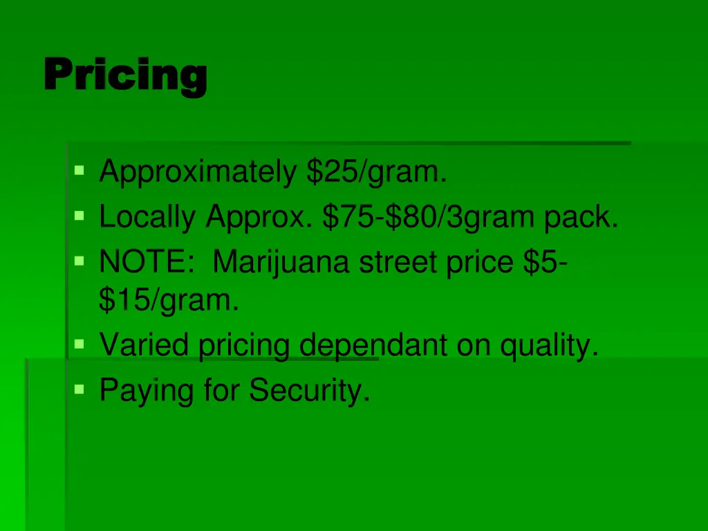 pricing pricing