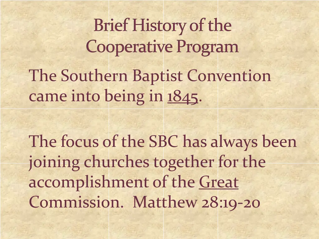 brief history of the cooperative program