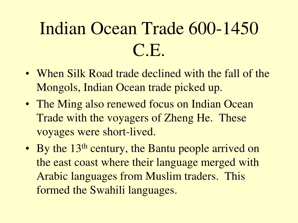 indian ocean trade 600 1450 c e