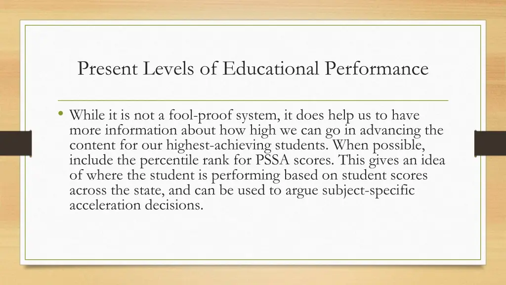 present levels of educational performance 2