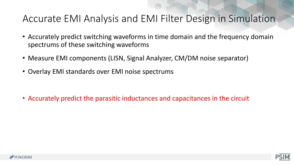 accurate emi analysis and emi filter design