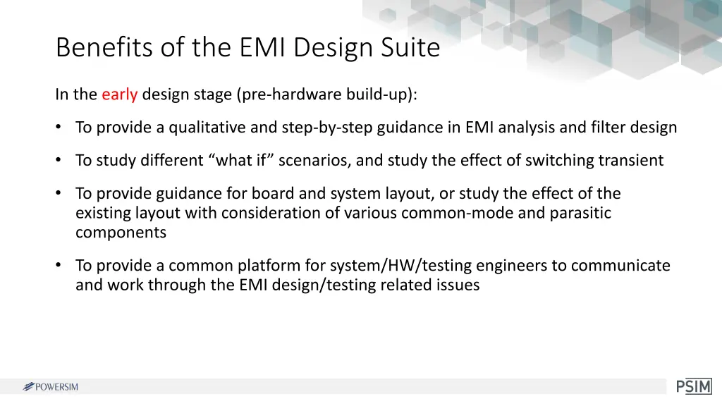 benefits of the emi design suite