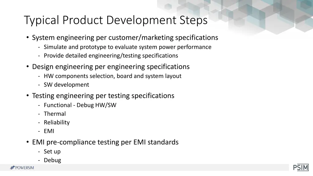 typical product development steps