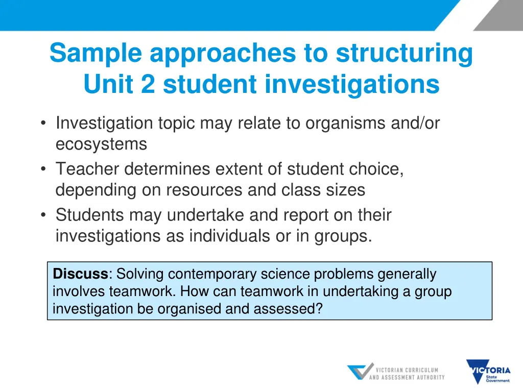 sample approaches to structuring unit 2 student