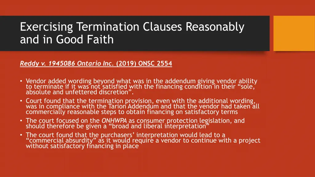 exercising termination clauses reasonably 3