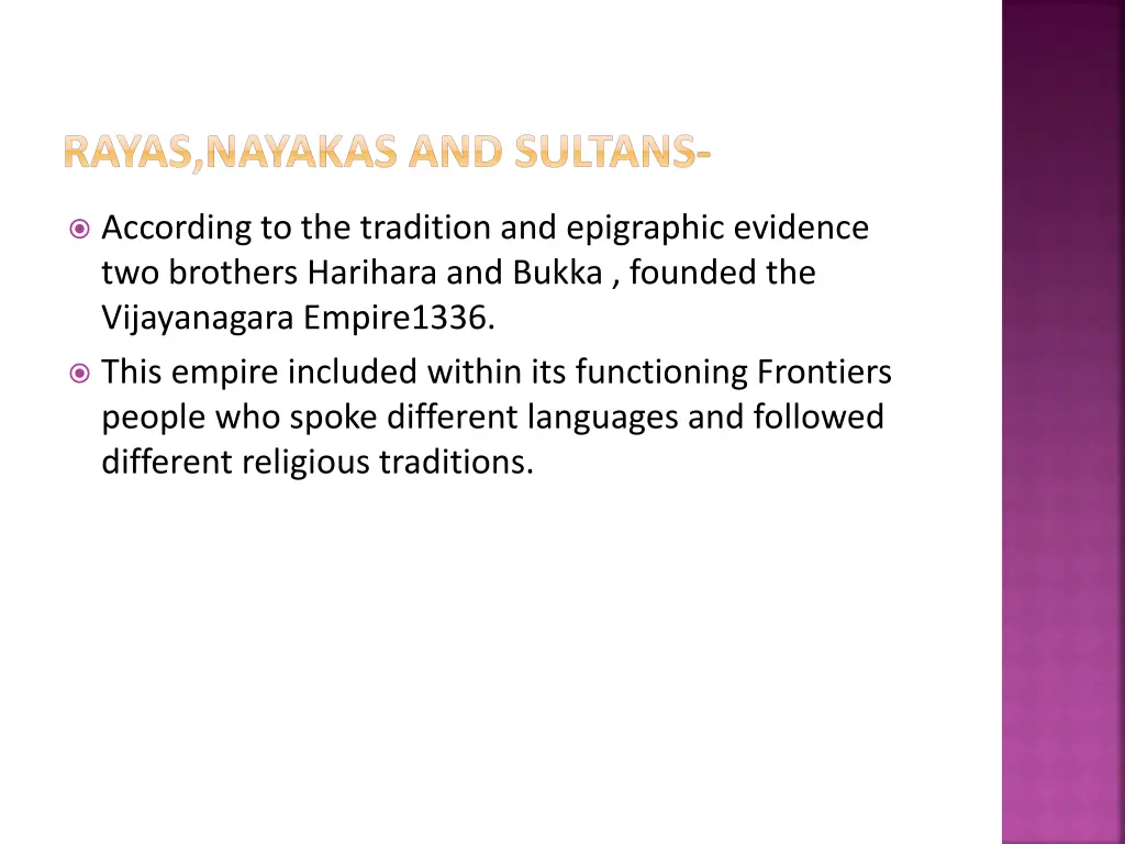 rayas nayakas and sultans