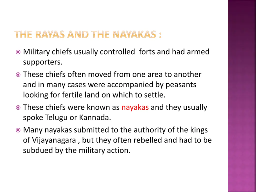 the rayas and the nayakas