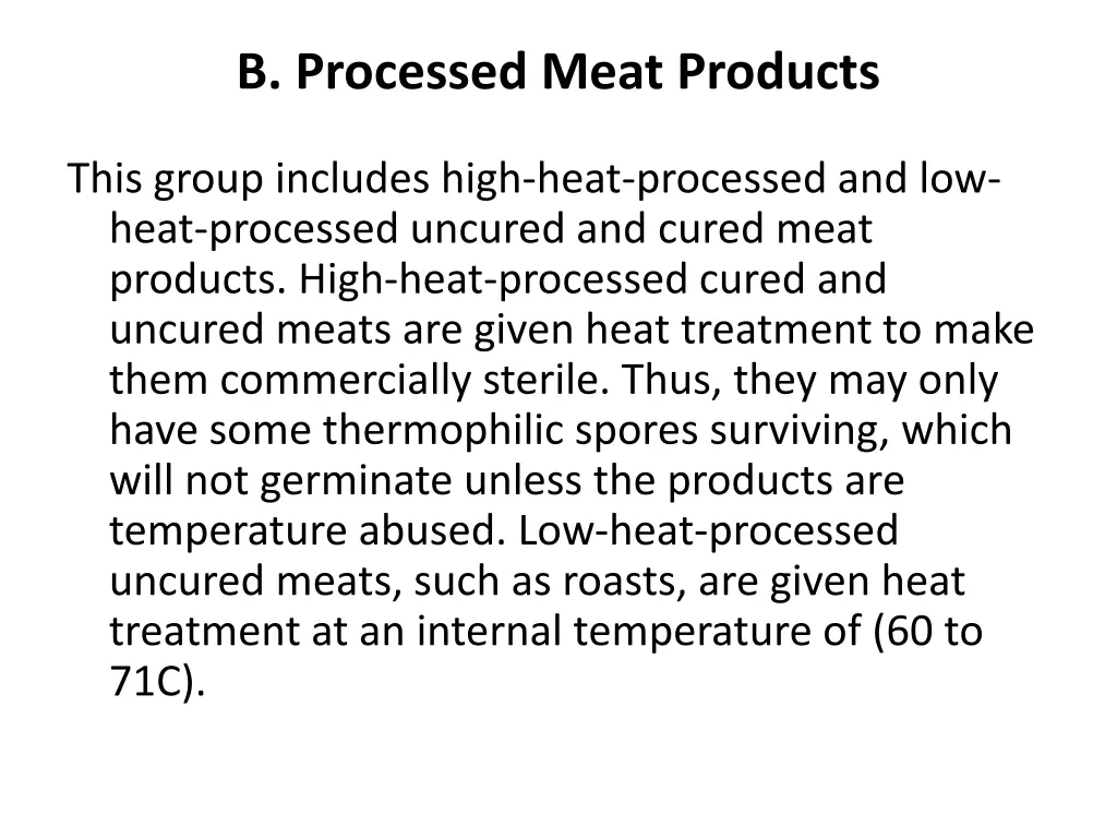 b processed meat products