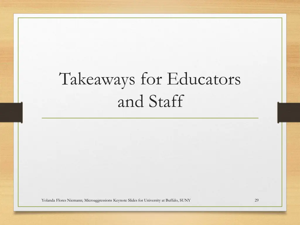 takeaways for educators and staff