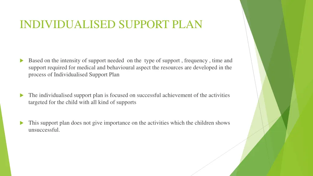 individualised support plan