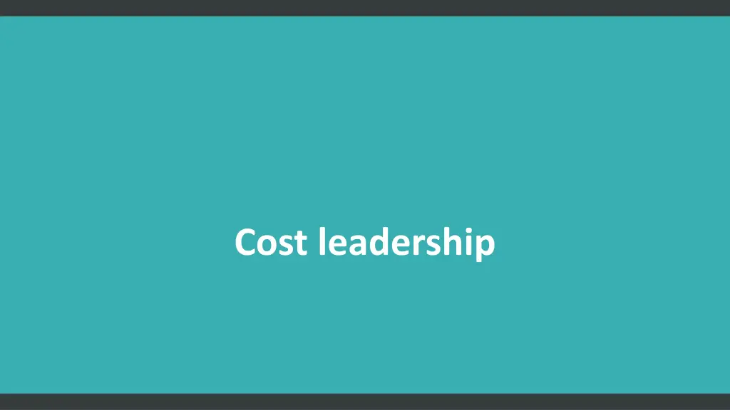 cost leadership