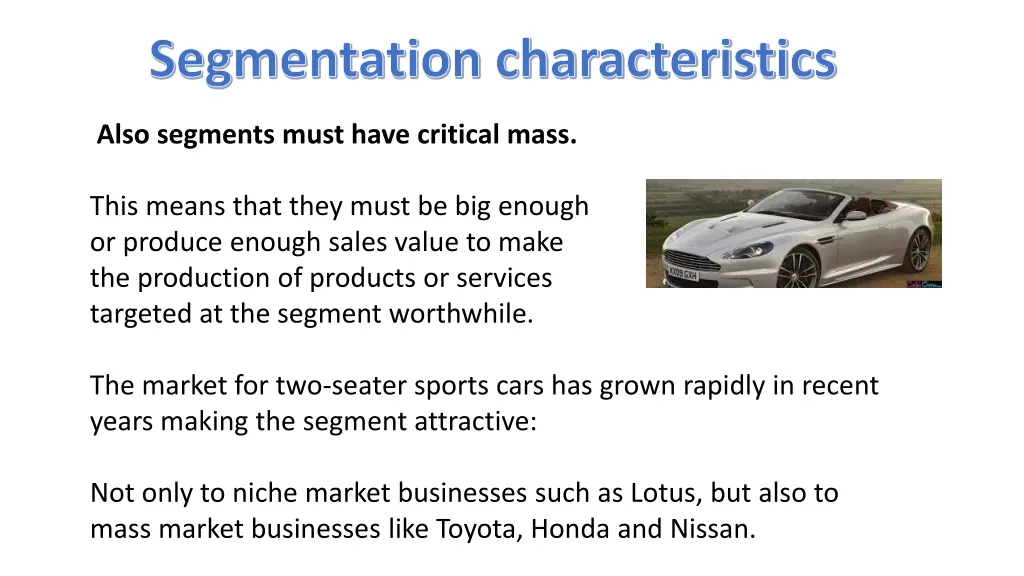 segmentation characteristics 1