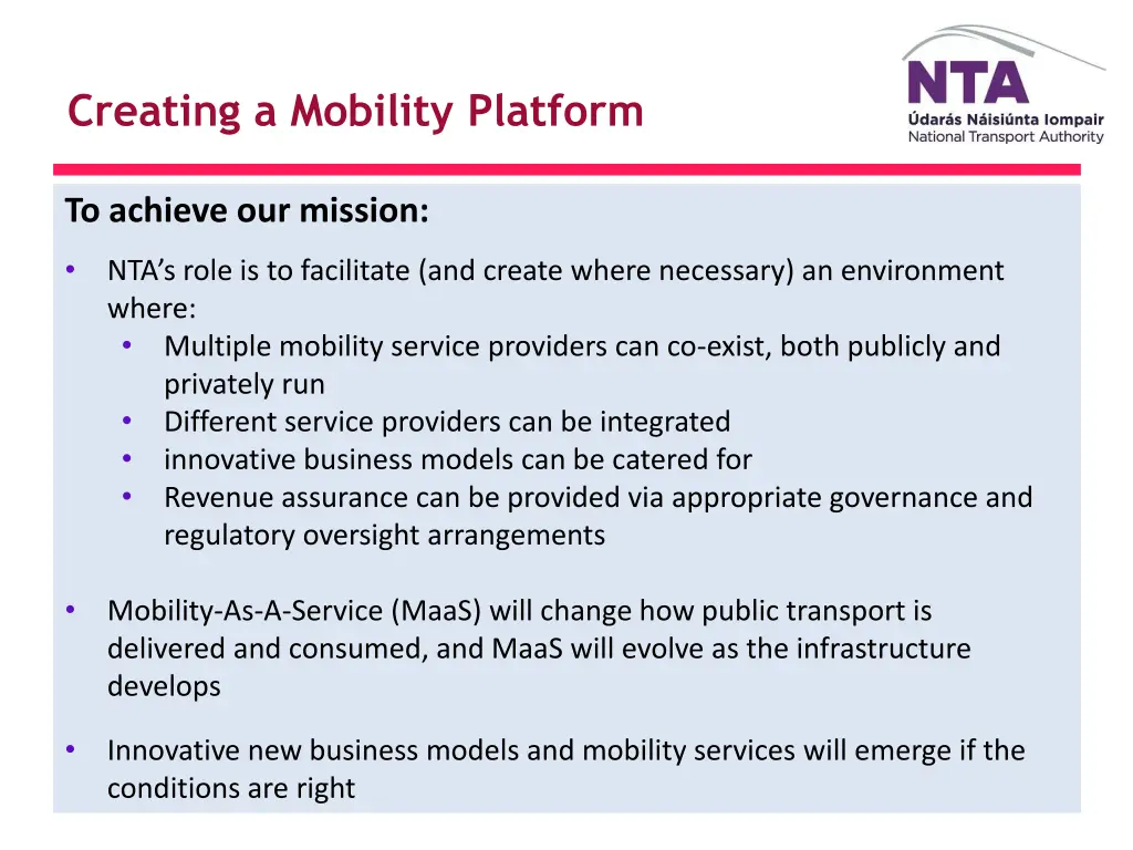 creating a mobility platform