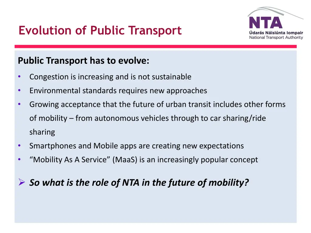 evolution of public transport