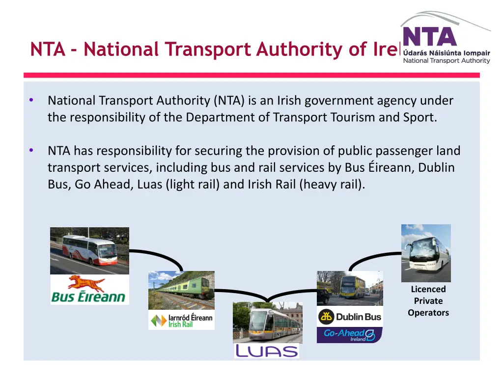 nta national transport authority of ireland