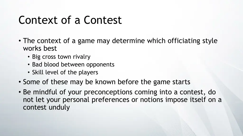 context of a contest